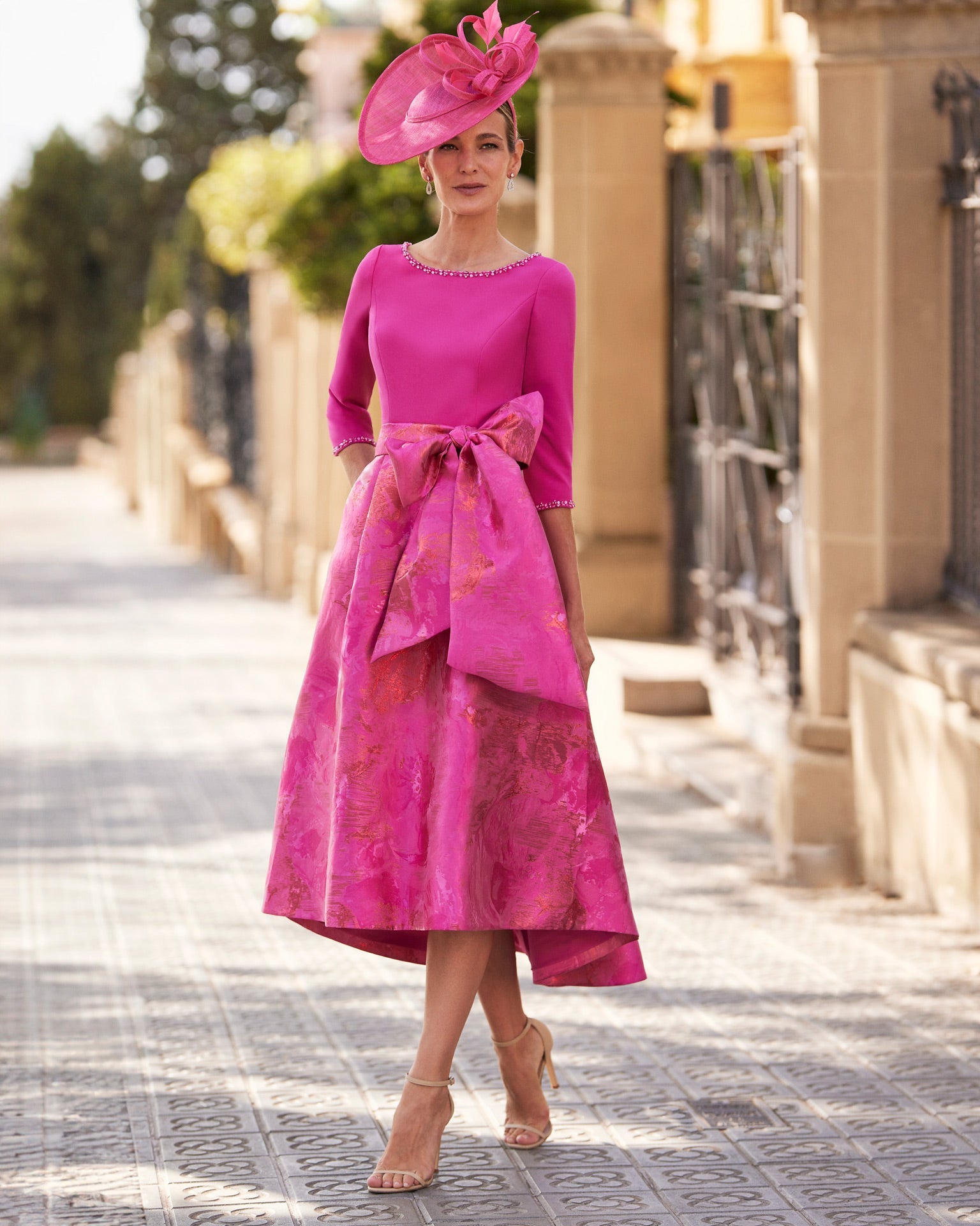 Fuschia mother fashion of the bride dress