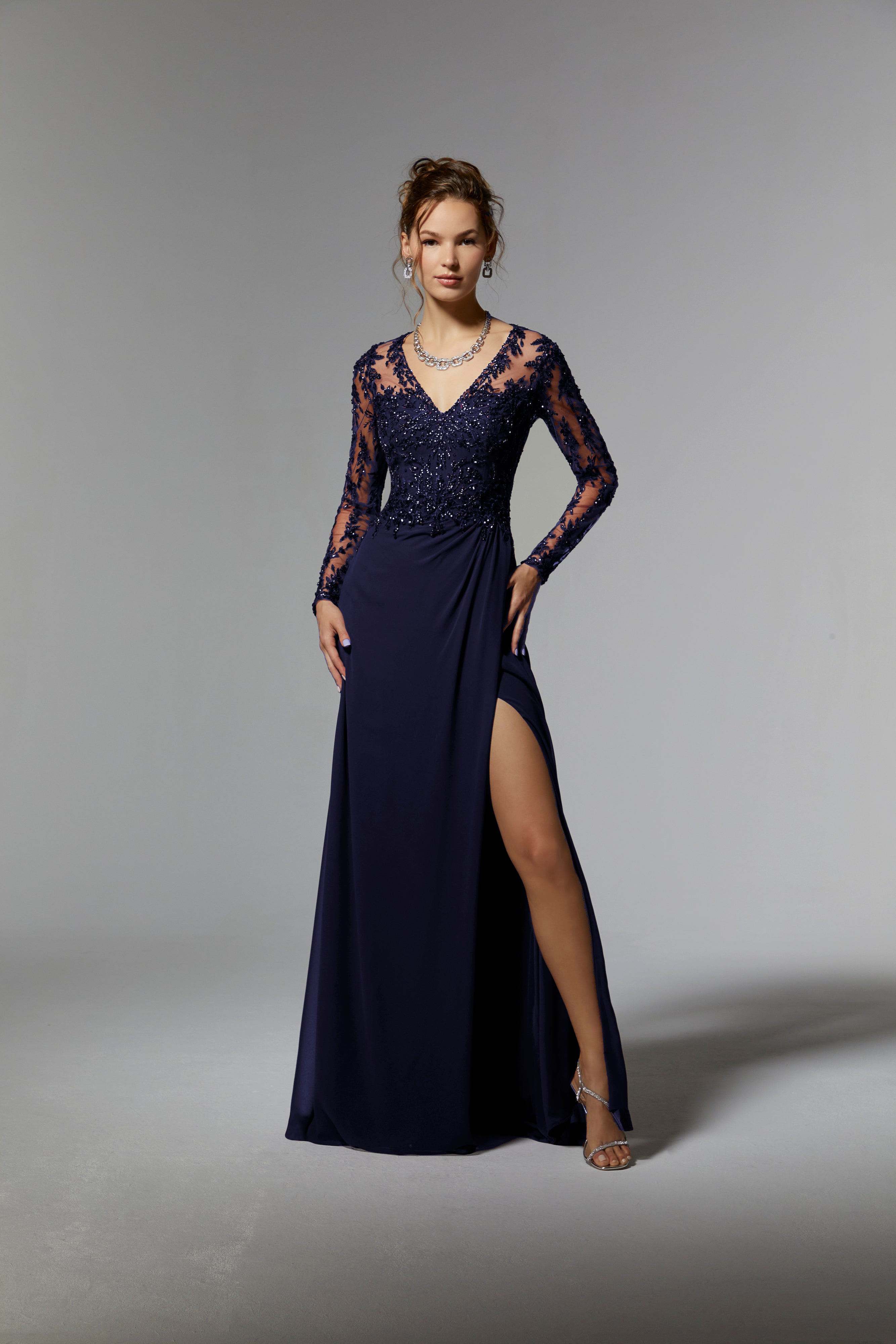 Mori lee navy dress hotsell