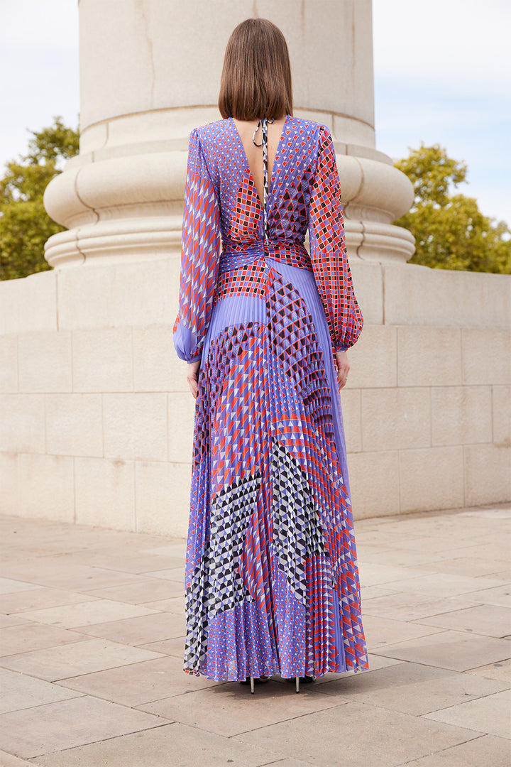 Carla Ruiz 99612 Purple Print-A-line Dress