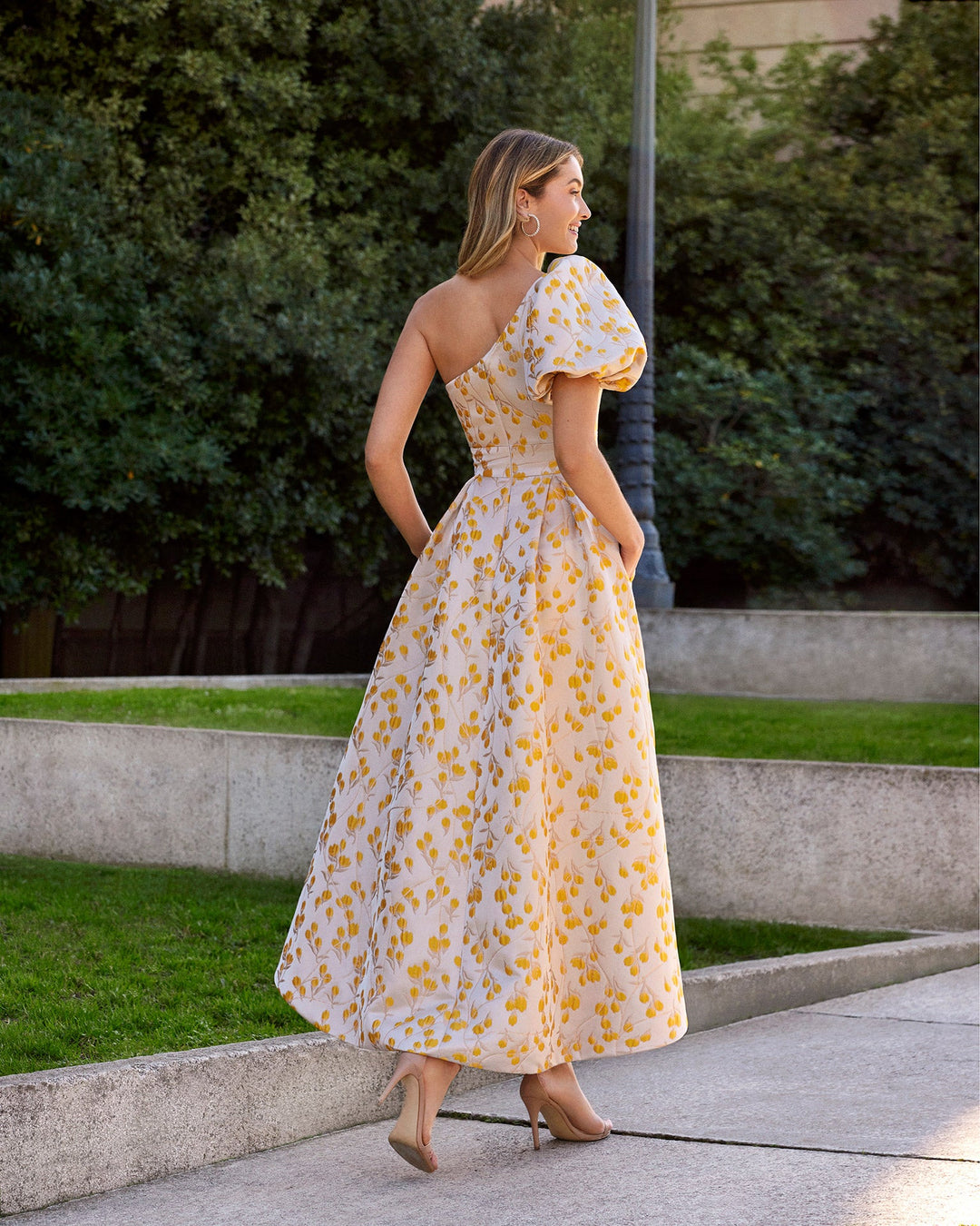 Couture Club 7G158 Yellow-A-line Dress