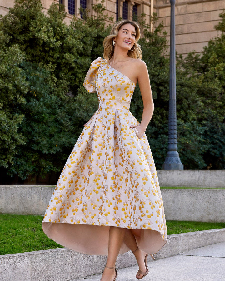 Couture Club 7G158 Yellow-A-line Dress