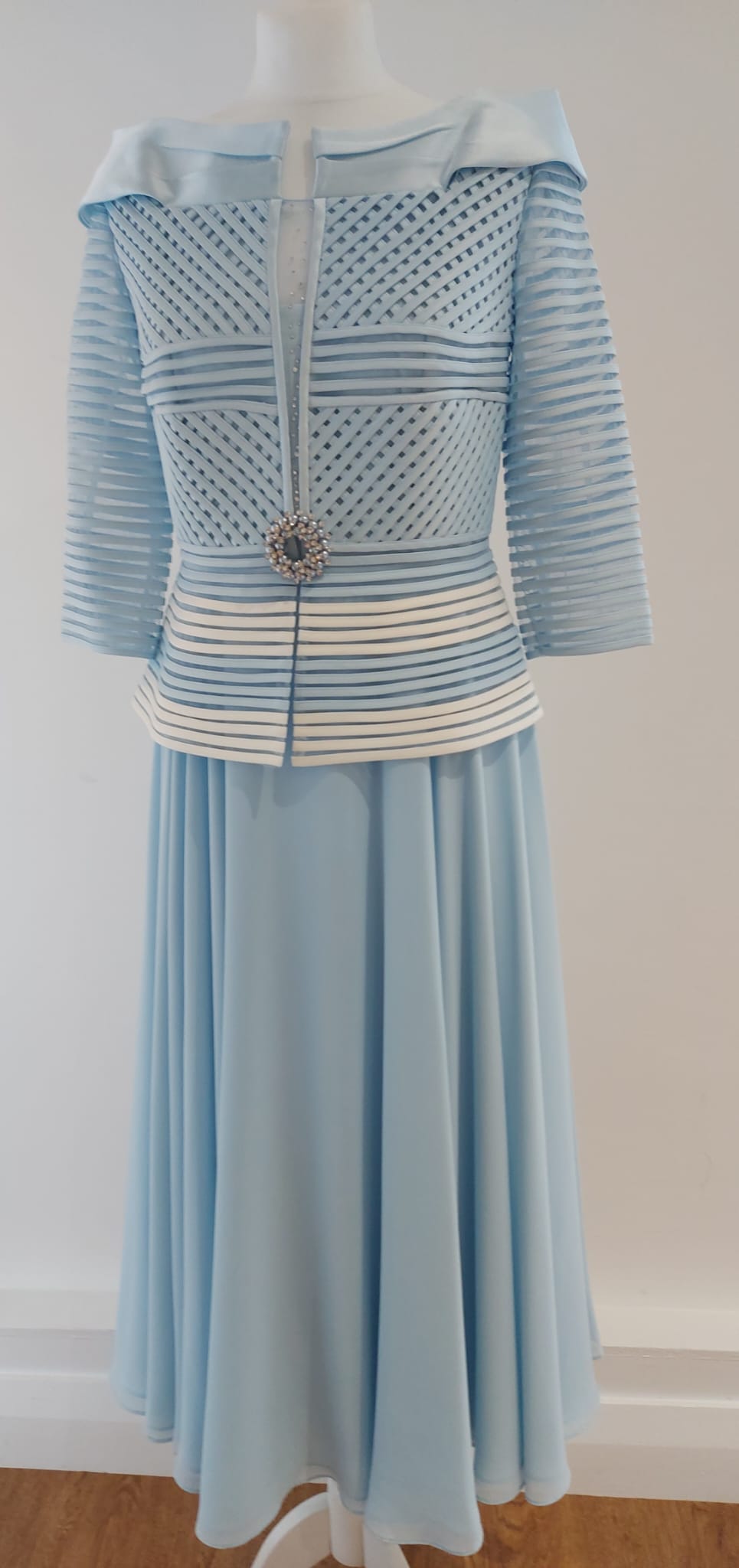 Veni Infantino 991305 Powder Blue-A-line Dress